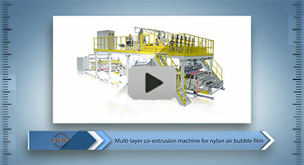 Multi-layer co-extrusion machine for nylon air bubble film